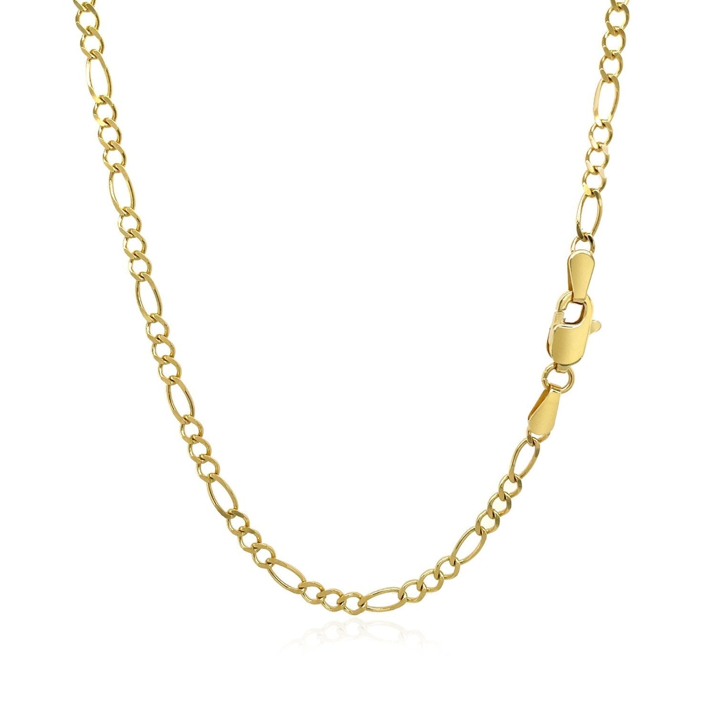 3.0mm 10k Yellow Gold Solid Figaro Chain Bids.com