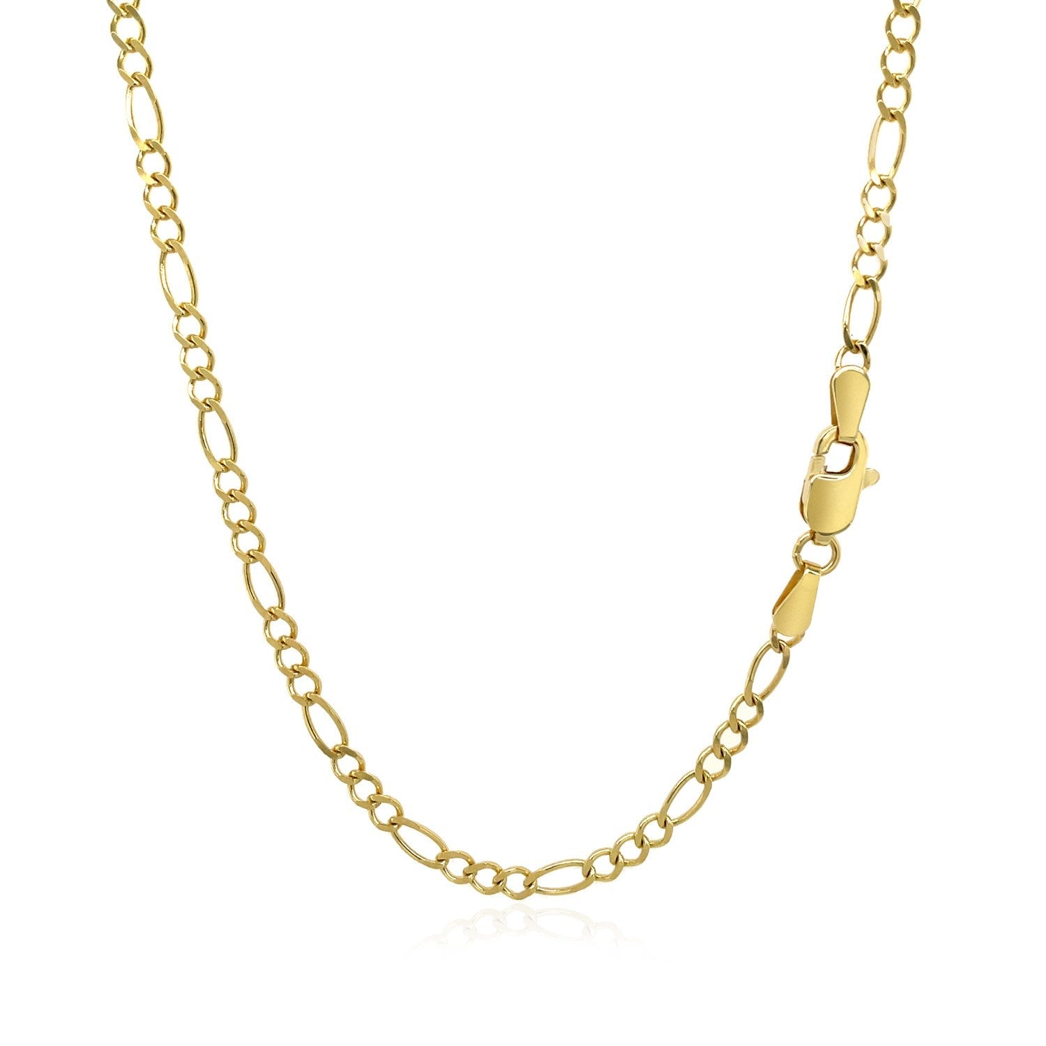 3.0mm 10k Yellow Gold Solid Figaro Chain Bids.com