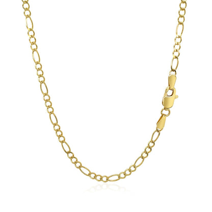 3.0mm 10k Yellow Gold Solid Figaro Chain Bids.com