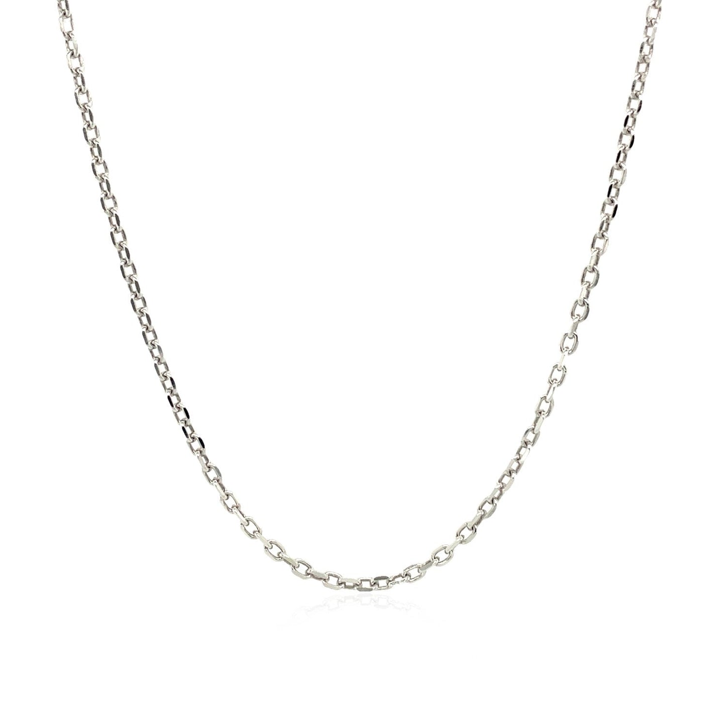 Sterling Silver Rhodium Plated Cable Chain 1.5mm Bids.com