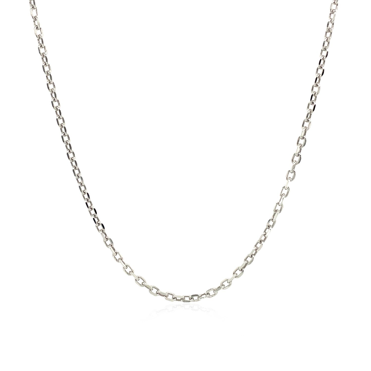 Sterling Silver Rhodium Plated Cable Chain 1.5mm Bids.com