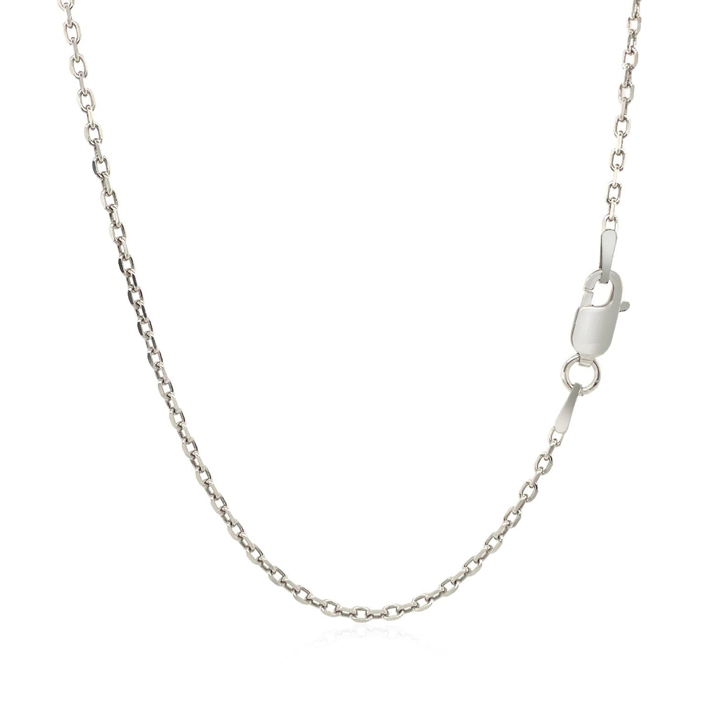 Sterling Silver Rhodium Plated Cable Chain 1.5mm Bids.com