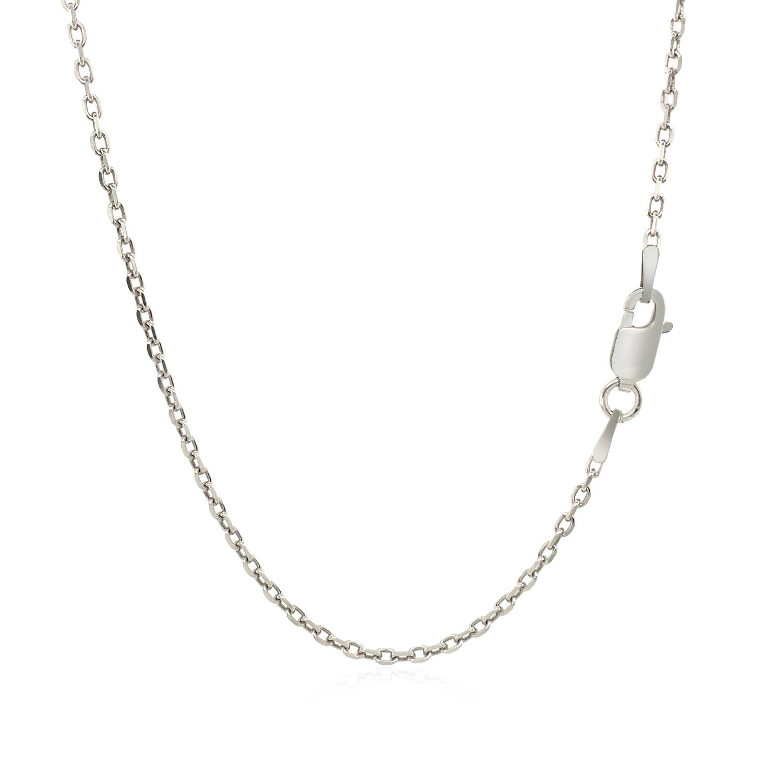Sterling Silver Rhodium Plated Cable Chain 1.5mm Bids.com