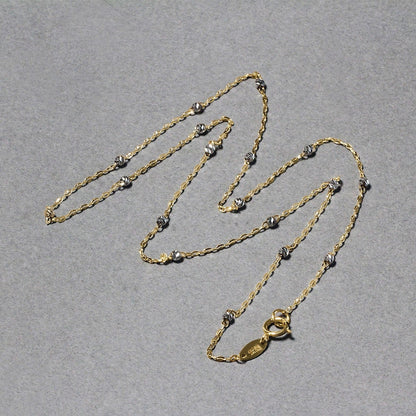 Diamond Cut Bead Links Pendant Chain in 14k Two Tone Gold (3.5mm) Bids.com