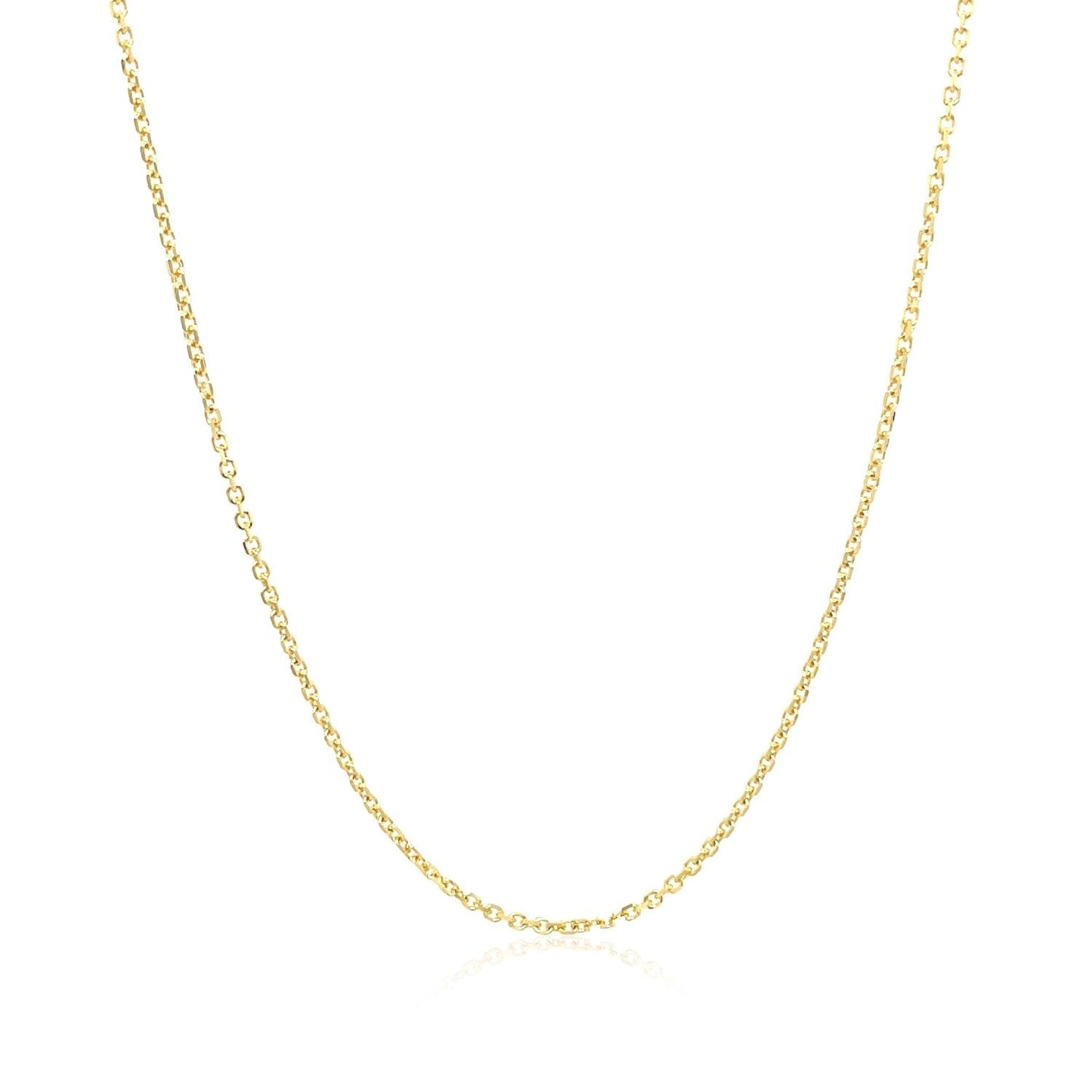 14k Yellow Gold Diamond Cut Cable Link Chain 1.1mm Bids.com