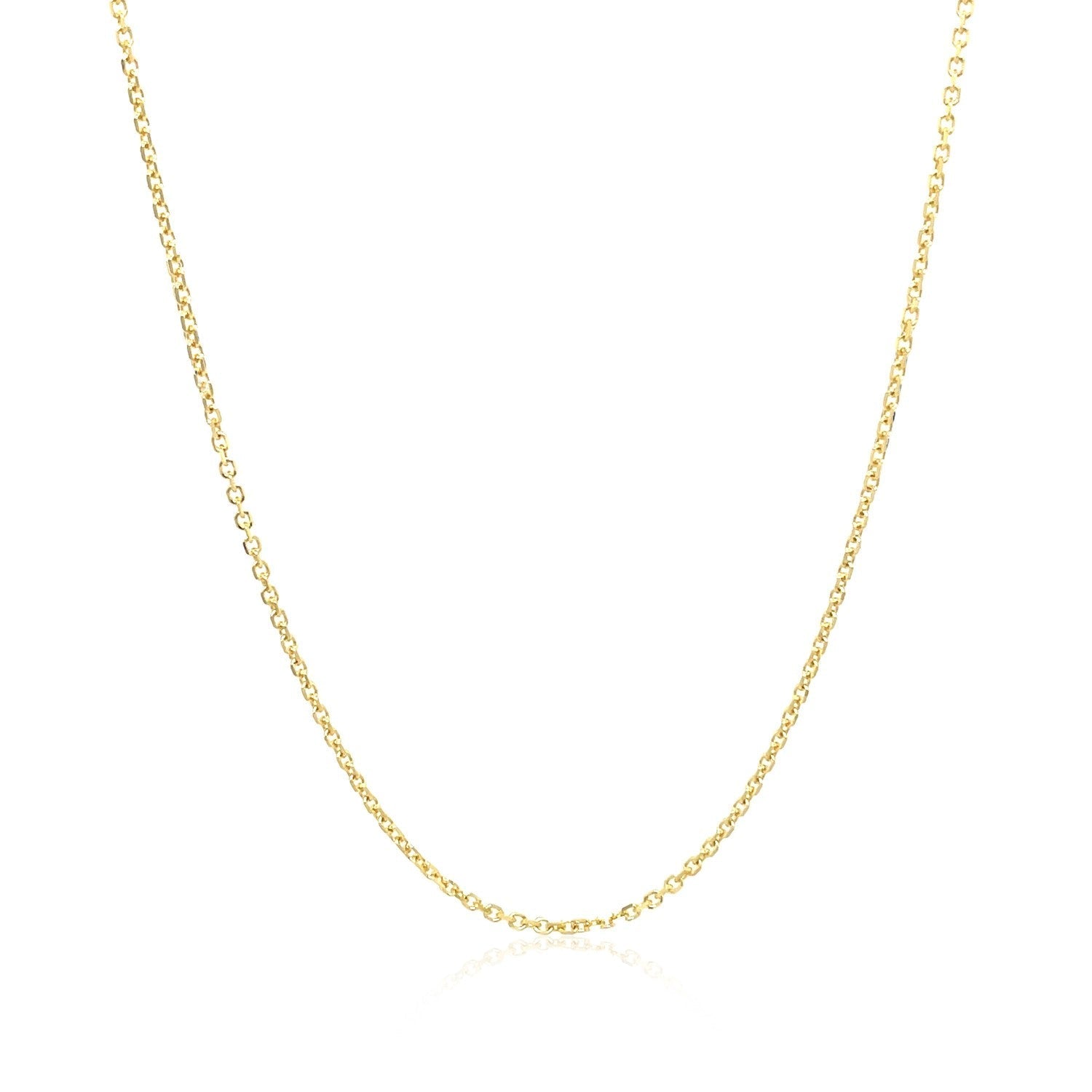 14k Yellow Gold Diamond Cut Cable Link Chain 1.1mm Bids.com