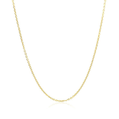 14k Yellow Gold Diamond Cut Cable Link Chain 1.1mm Bids.com