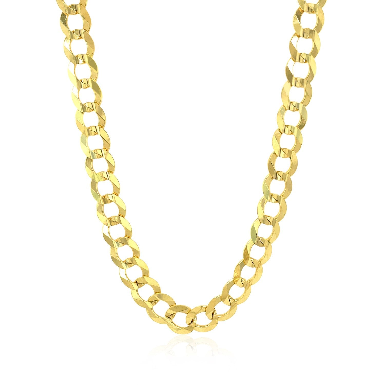 7.0mm 14k Yellow Gold Solid Curb Chain Bids.com