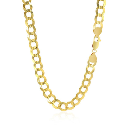 7.0mm 14k Yellow Gold Solid Curb Chain Bids.com