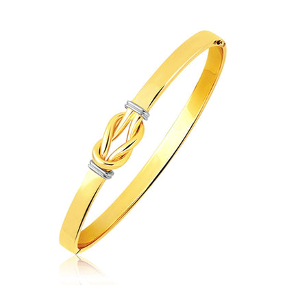 Intertwined Knot Slip On Bangle in 14k Two-Tone Gold (5.0mm) Bids.com