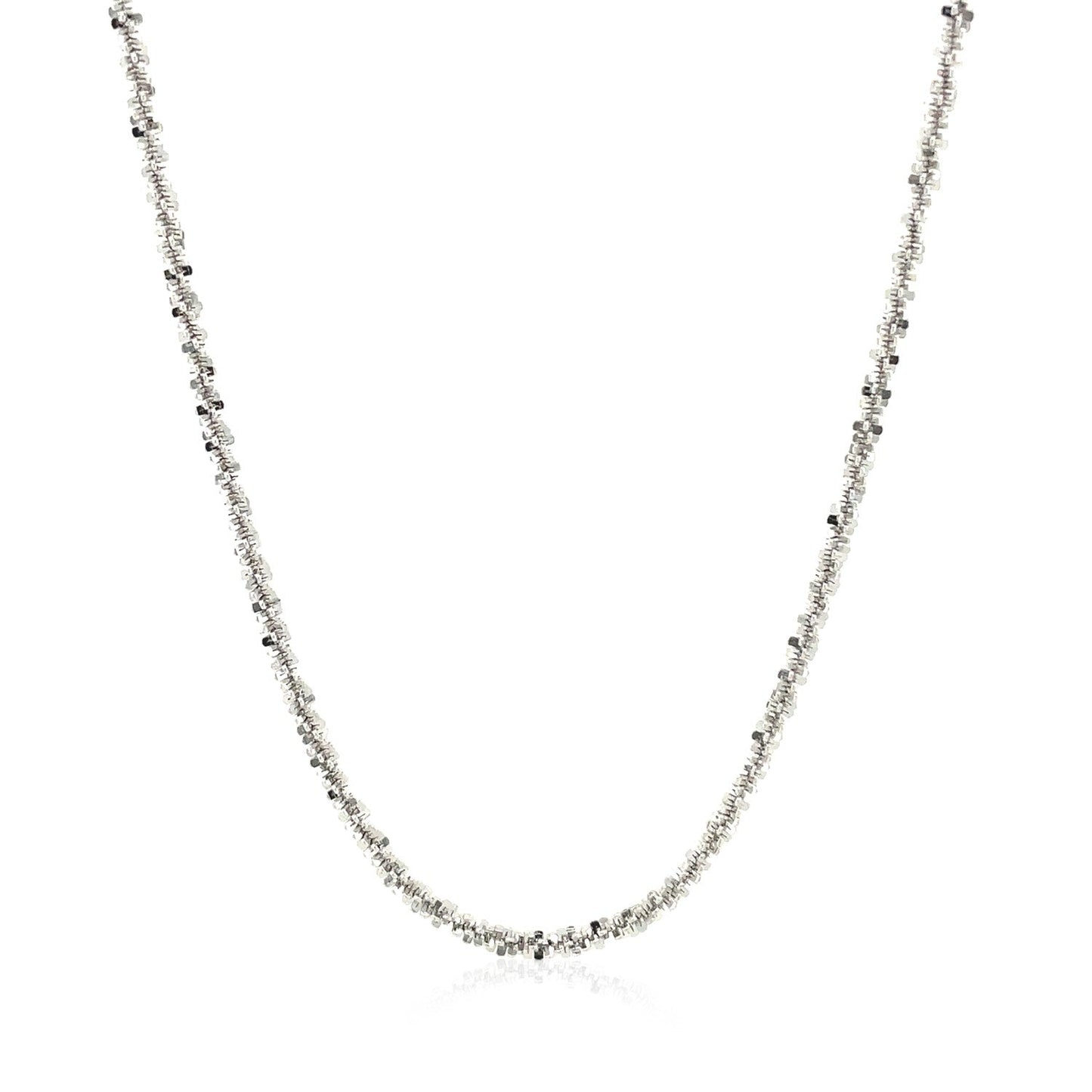 Rhodium Plated 2.2mm Sterling Silver Sparkle Style Chain Bids.com