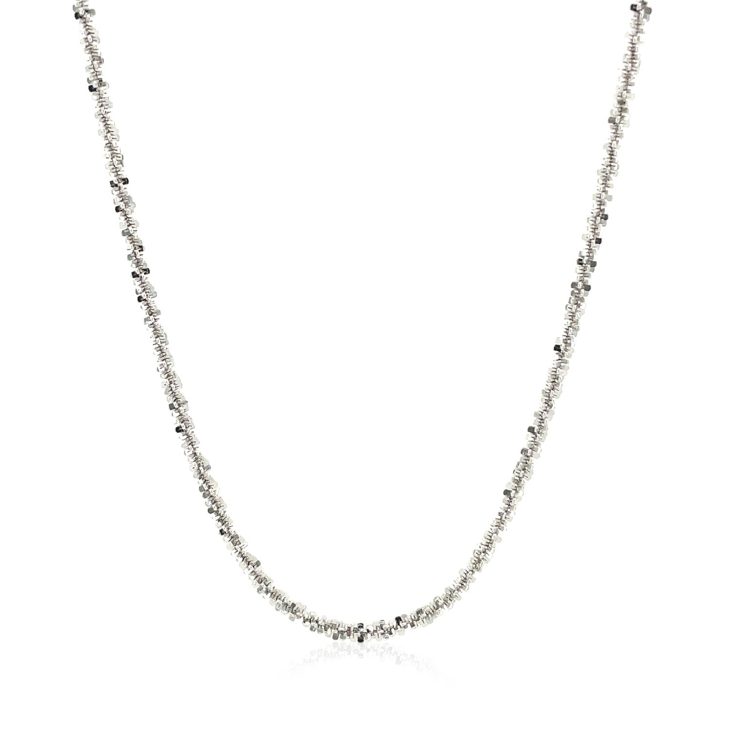 Rhodium Plated 2.2mm Sterling Silver Sparkle Style Chain Bids.com