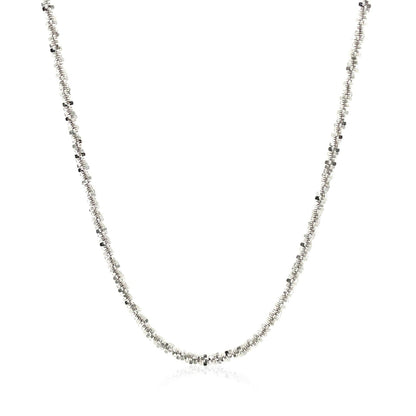 Rhodium Plated 2.2mm Sterling Silver Sparkle Style Chain Bids.com