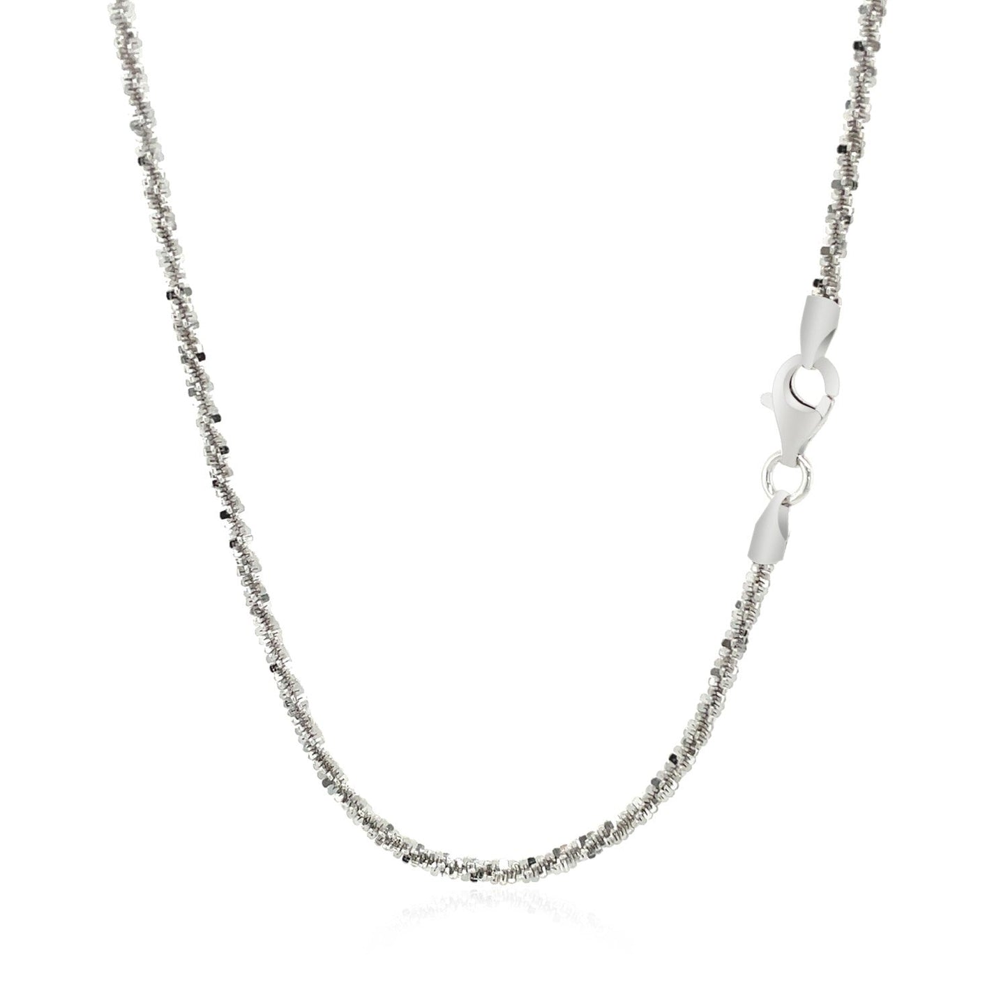 Rhodium Plated 2.2mm Sterling Silver Sparkle Style Chain Bids.com