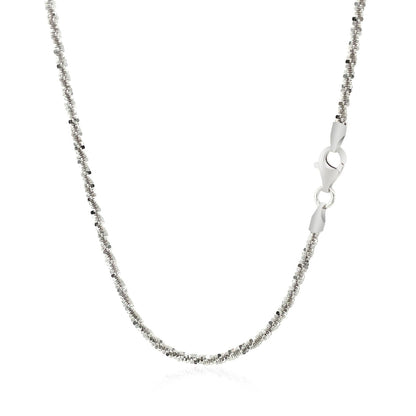 Rhodium Plated 2.2mm Sterling Silver Sparkle Style Chain Bids.com