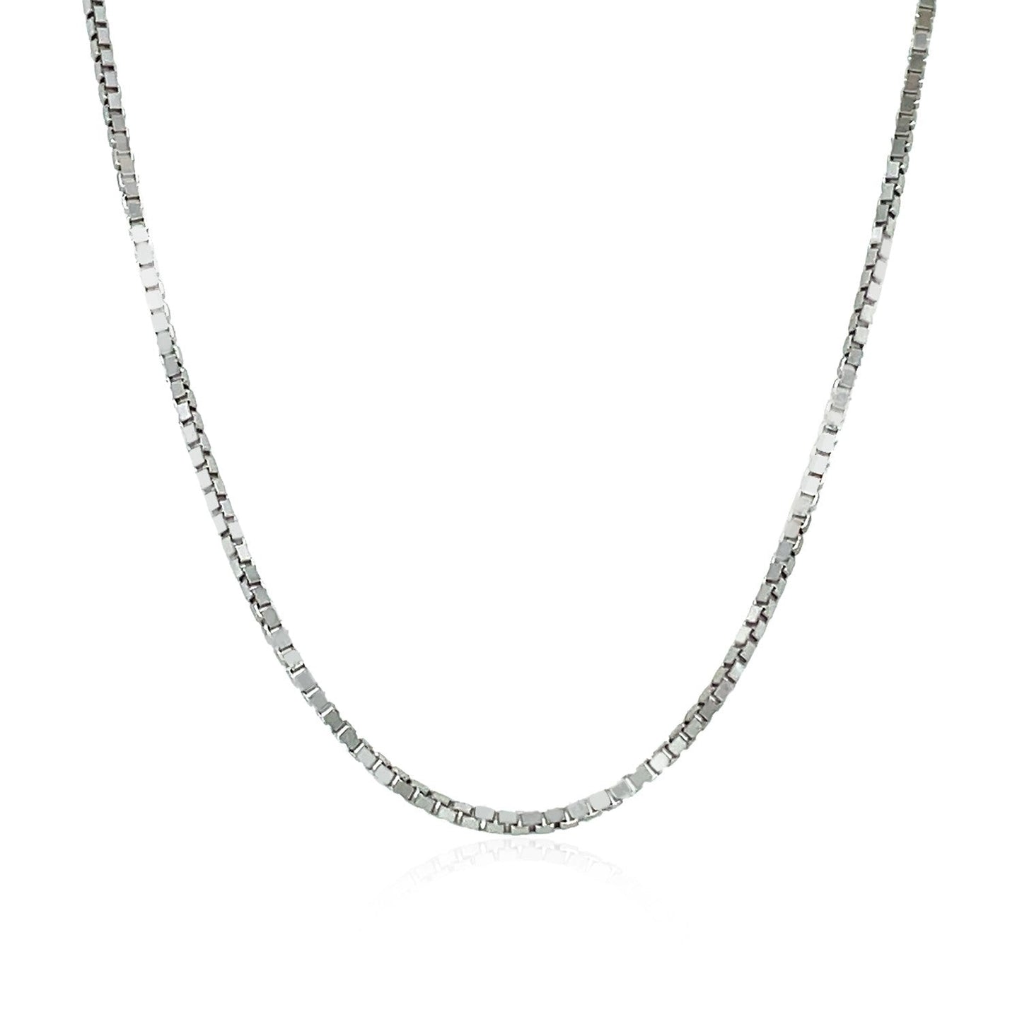 14k White Gold Classic Box Chain 1.1mm Bids.com