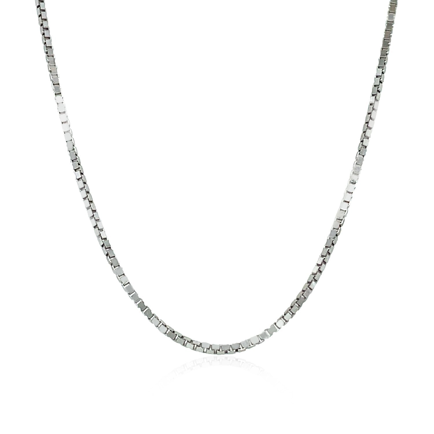 14k White Gold Classic Box Chain 1.1mm Bids.com