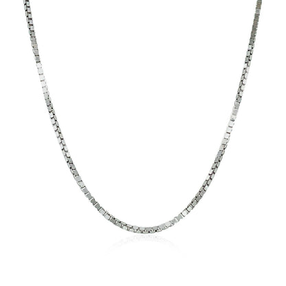 14k White Gold Classic Box Chain 1.1mm Bids.com