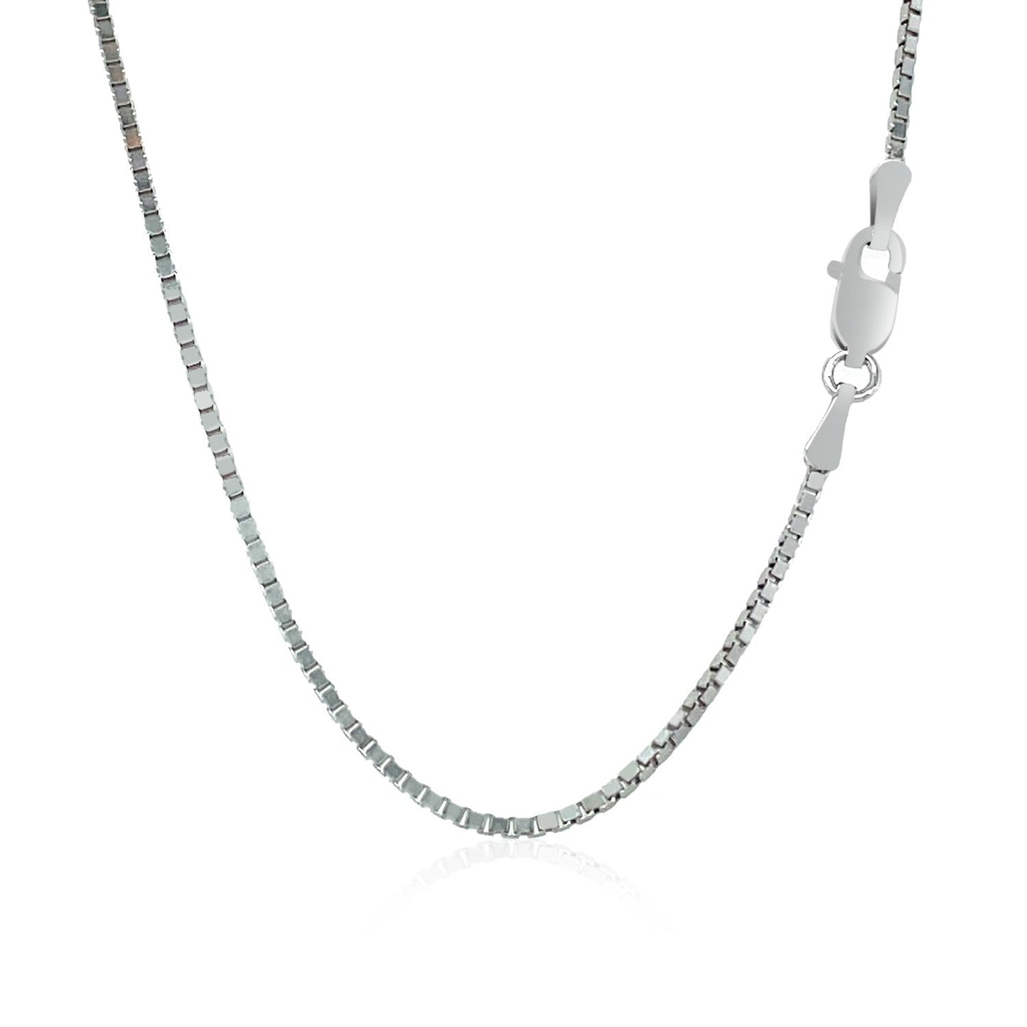 14k White Gold Classic Box Chain 1.1mm Bids.com