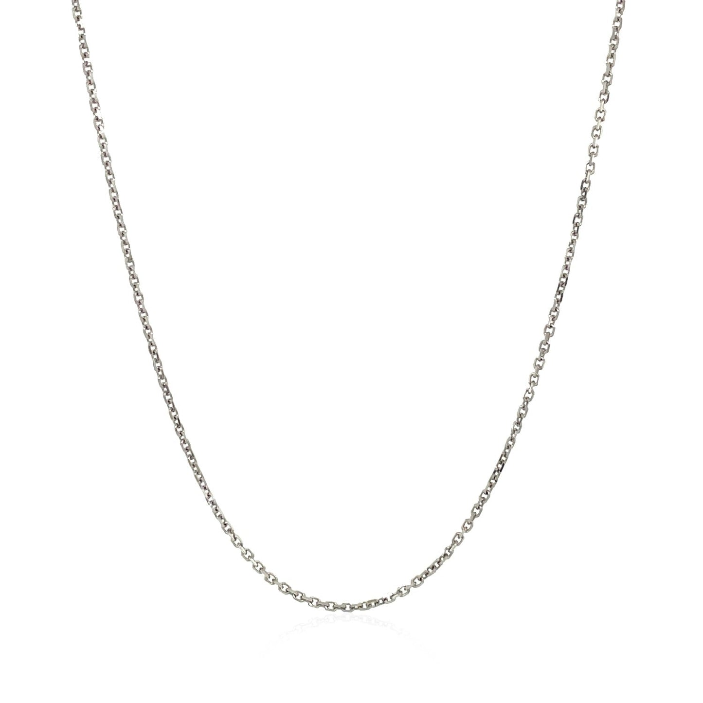 18k White Gold Cable Chain 1.1mm Bids.com