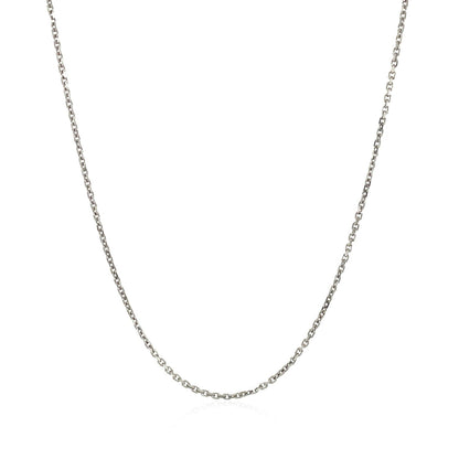 18k White Gold Cable Chain 1.1mm Bids.com