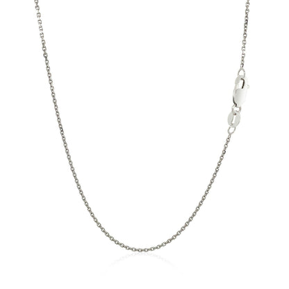 18k White Gold Cable Chain 1.1mm Bids.com
