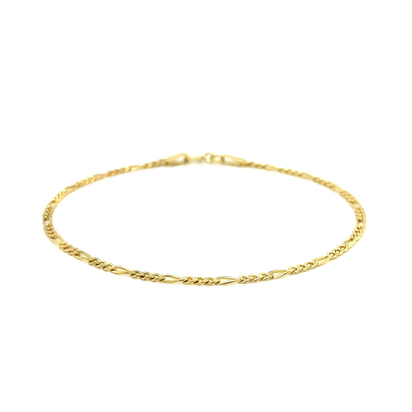 14k Yellow Gold Figaro Bracelet 1.5mm Bids.com