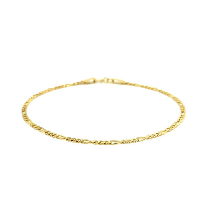 14k Yellow Gold Figaro Bracelet 1.5mm Bids.com