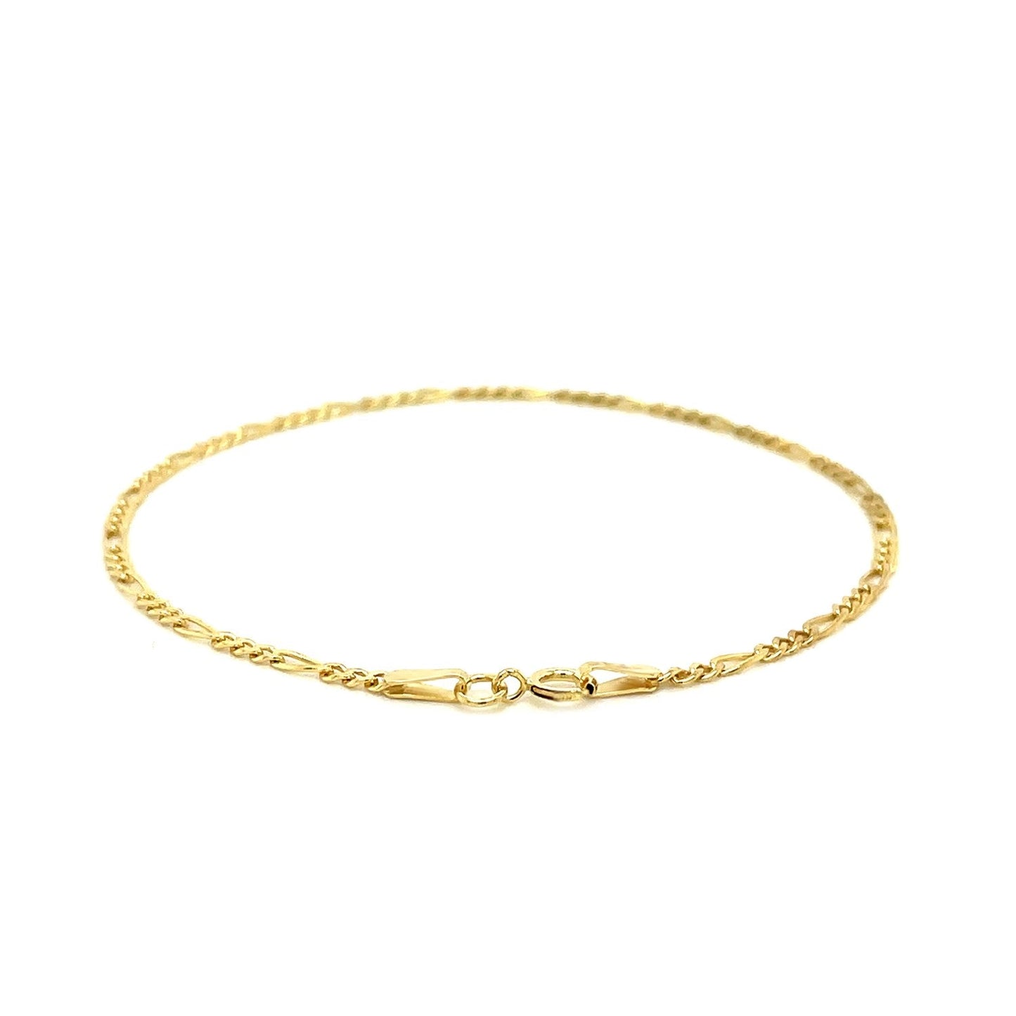 14k Yellow Gold Figaro Bracelet 1.5mm Bids.com