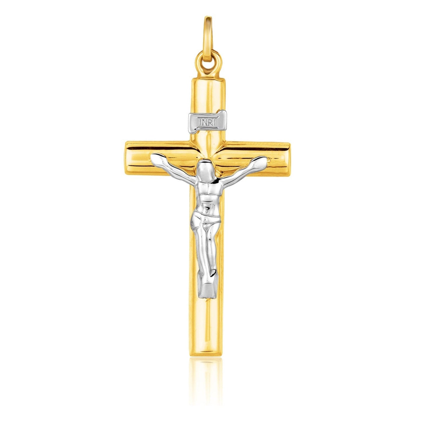 14k Two Tone Gold Cross Pendant Bids.com