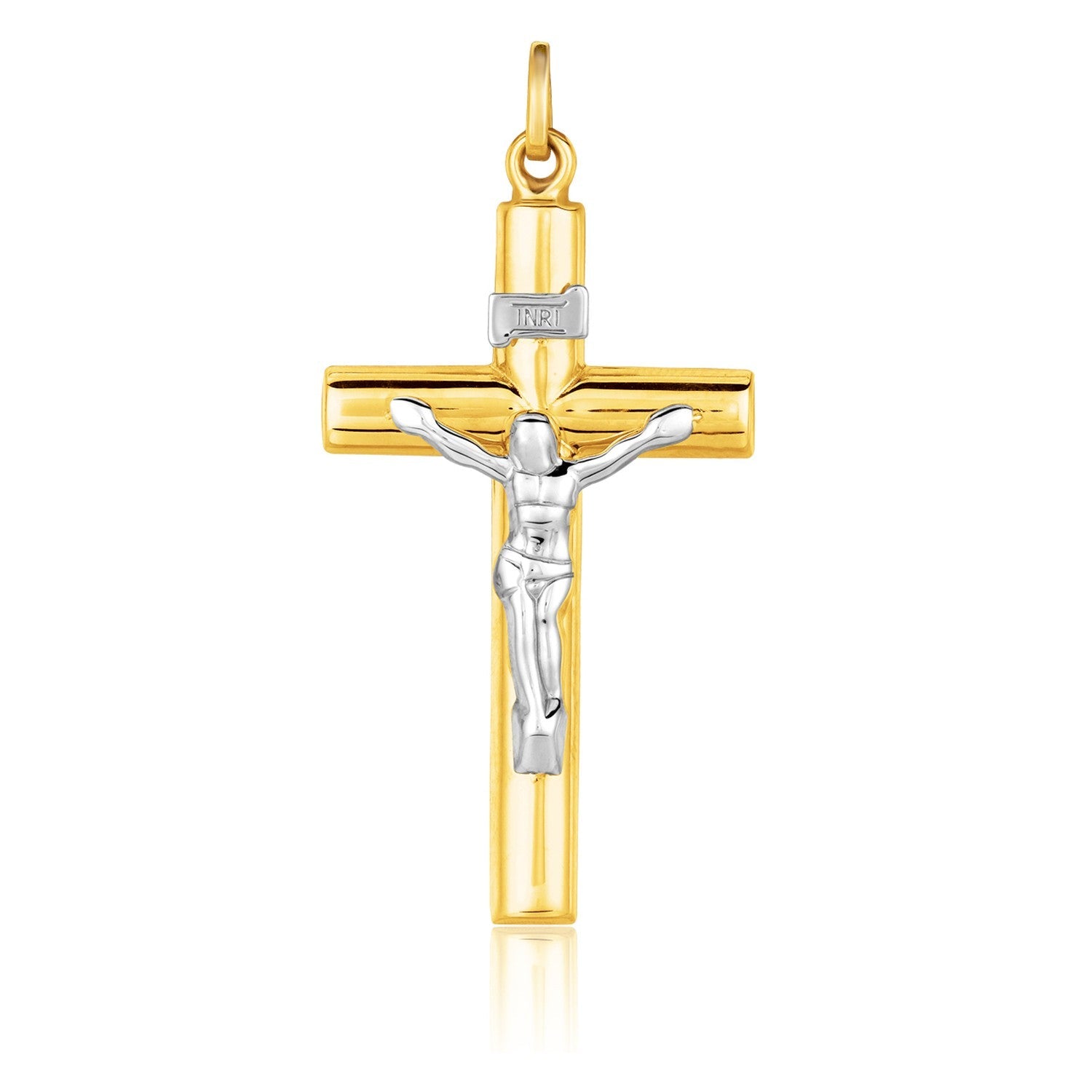 14k Two Tone Gold Cross Pendant Bids.com