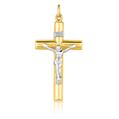 14k Two Tone Gold Cross Pendant Bids.com