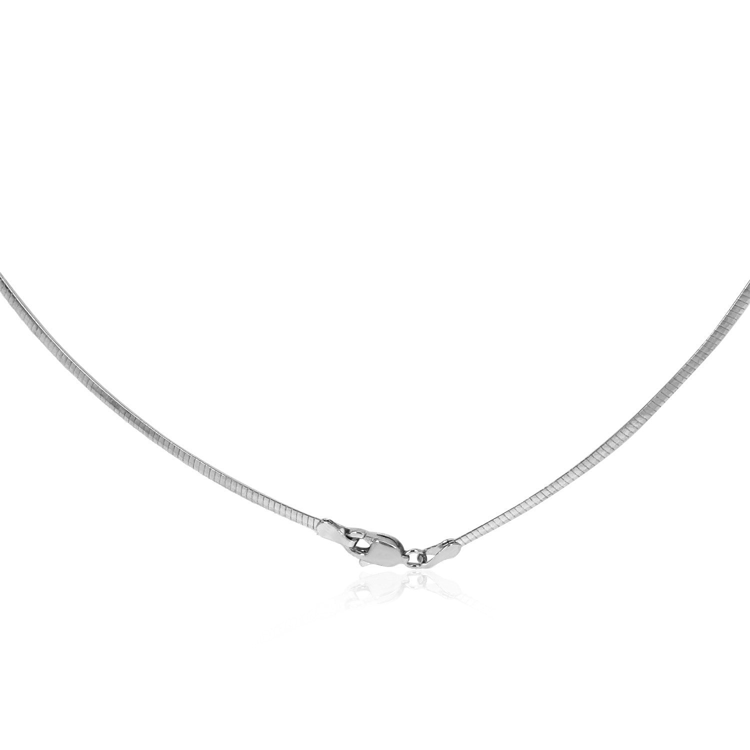 14k White Gold Classic Omega Style Chain (2 mm) Bids.com