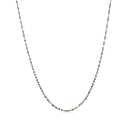 14k White Gold Classic Box Chain 1.0mm Bids.com
