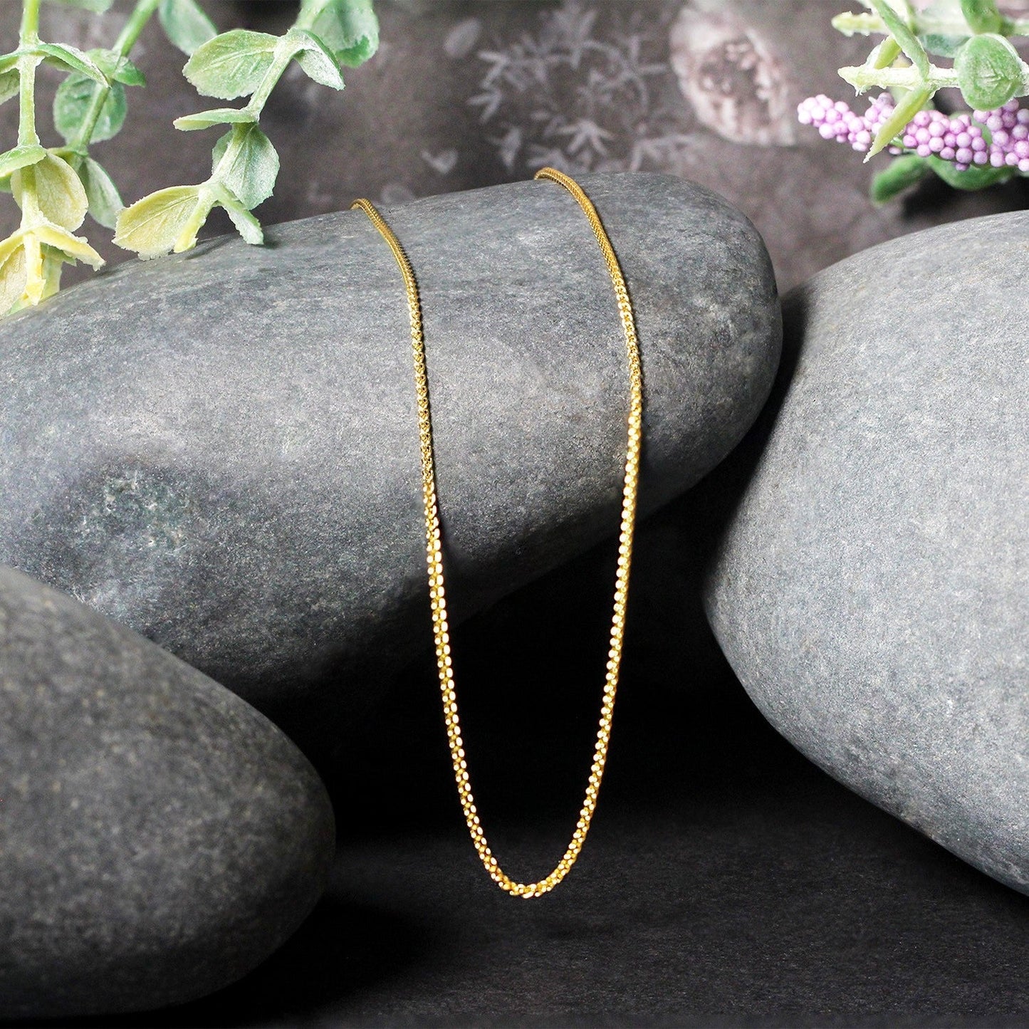 14k Yellow Gold Round Wheat Chain 1.0mm Bids.com