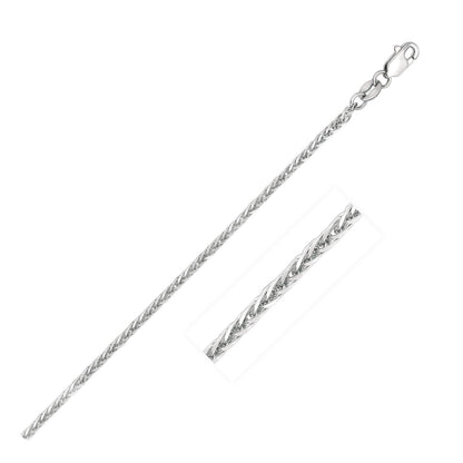 14k White Gold 1.8mm Square Wheat Chain Bids.com