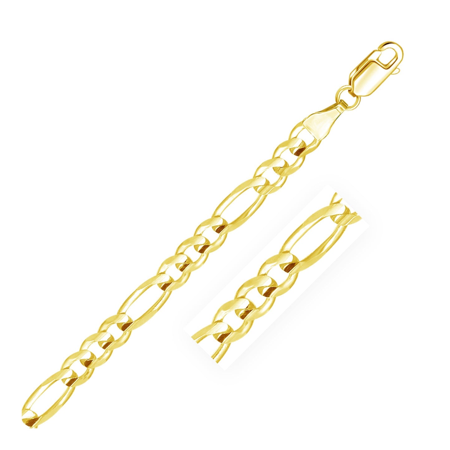 10K Yellow Gold Solid Figaro Chain (5.30 mm) Bids.com