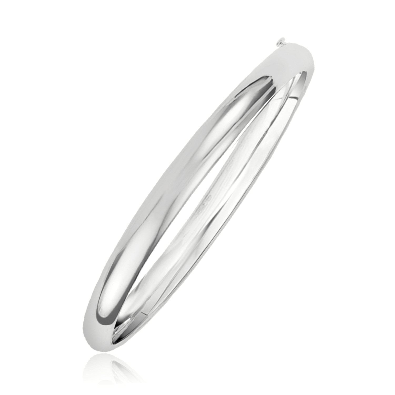Classic Bangle in 14k White Gold (5.0mm) Bids.com