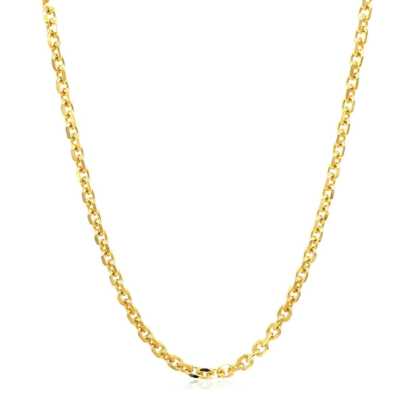 2.6mm 14k Yellow Gold Diamond Cut Cable Link Chain Bids.com