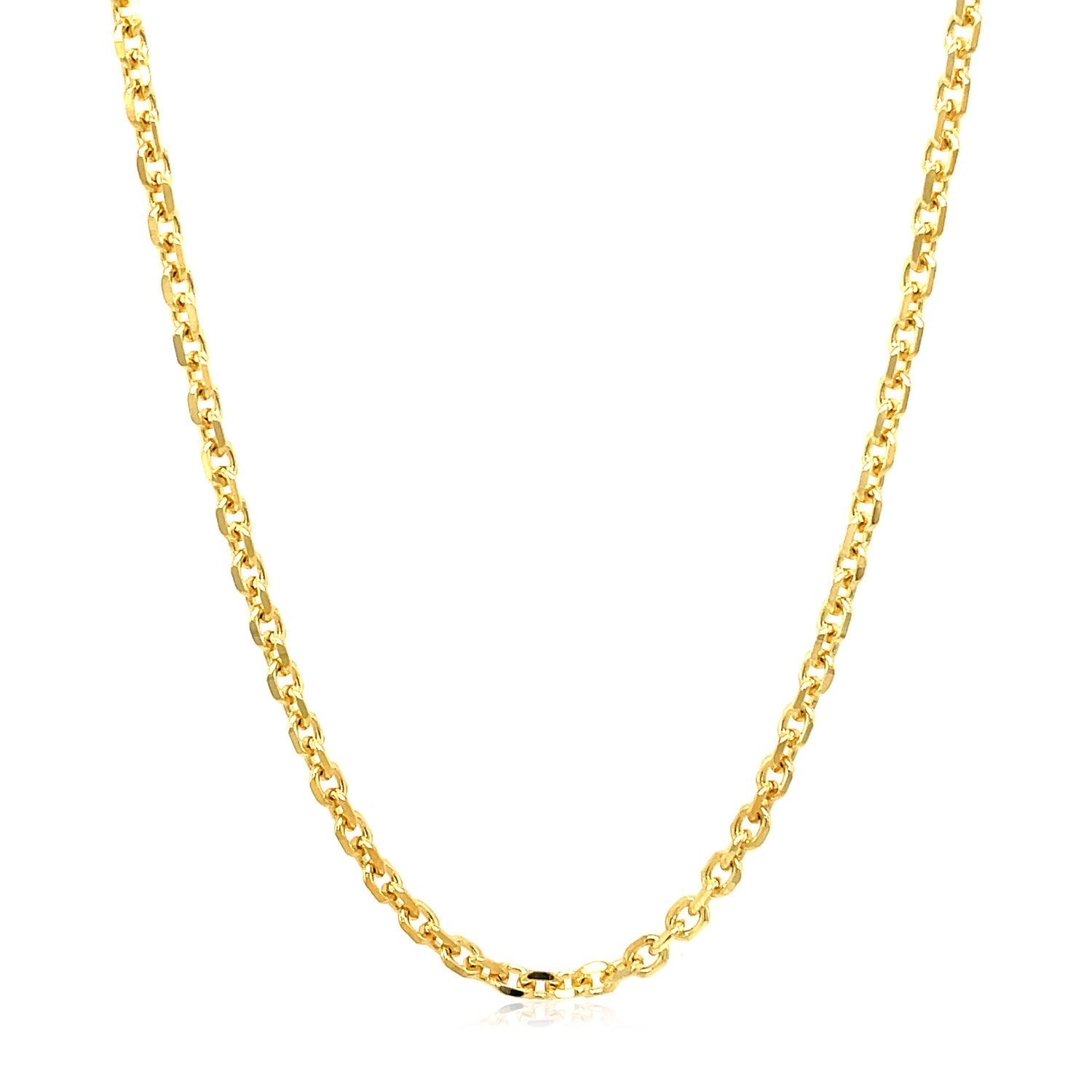 2.6mm 14k Yellow Gold Diamond Cut Cable Link Chain Bids.com