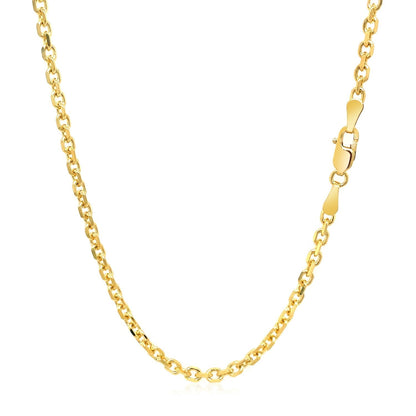 2.6mm 14k Yellow Gold Diamond Cut Cable Link Chain Bids.com