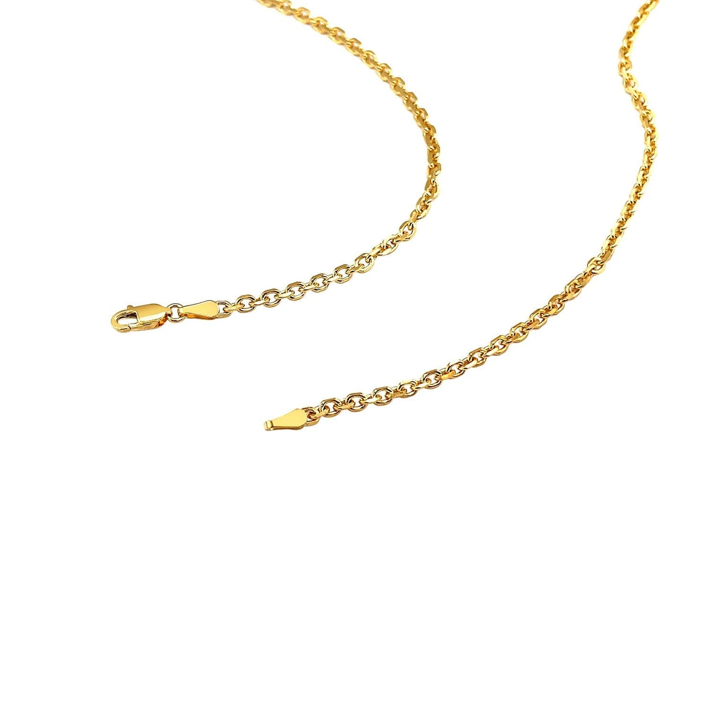 2.6mm 14k Yellow Gold Diamond Cut Cable Link Chain Bids.com