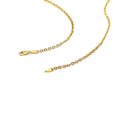 2.6mm 14k Yellow Gold Diamond Cut Cable Link Chain Bids.com