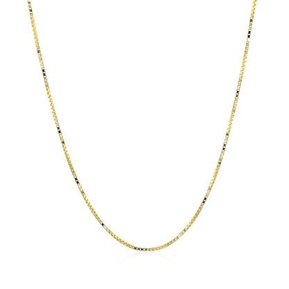 14k Yellow Gold Classic Box Chain 0.7mm Bids.com