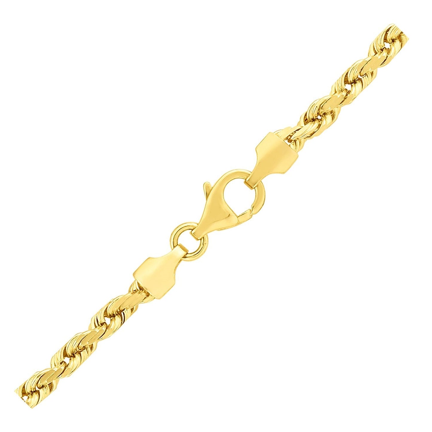 3.5mm 14k Yellow Gold Solid Diamond Cut Rope Chain Bids.com