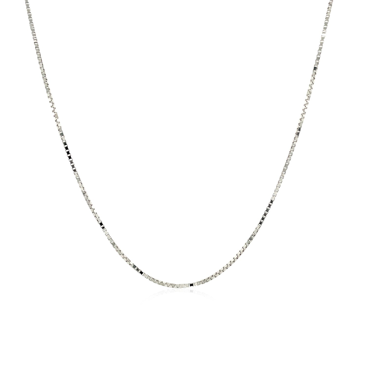 14k White Gold Adjustable Box Chain 0.7mm Bids.com