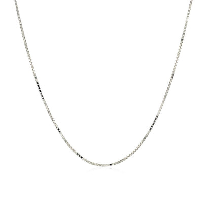 14k White Gold Adjustable Box Chain 0.7mm Bids.com