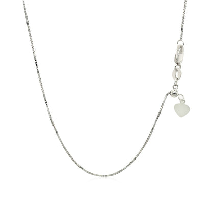 14k White Gold Adjustable Box Chain 0.7mm Bids.com