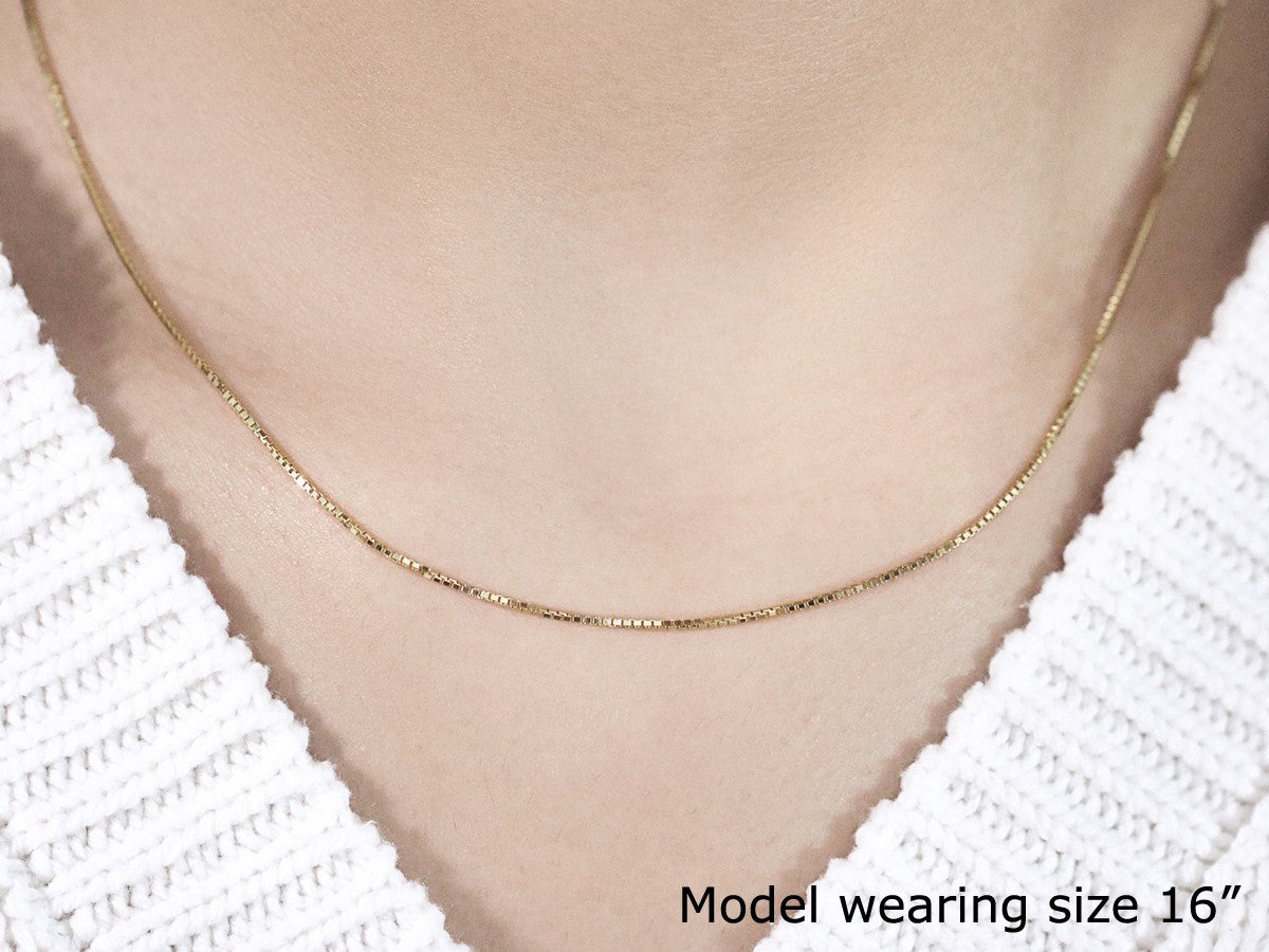 14k Yellow Gold Octagonal Box Chain 1.0mm Bids.com