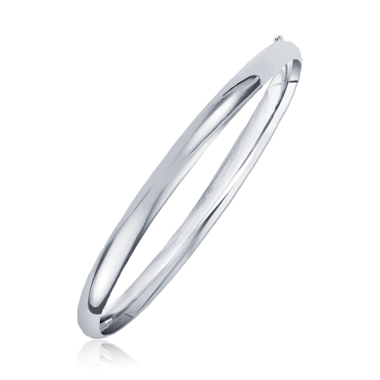 Classic Bangle in 14k White Gold (6.0mm) Bids.com